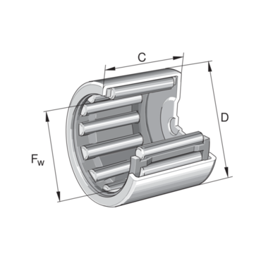 Drawn cup needle roller bearing closed end caged Double row Open Series: BK